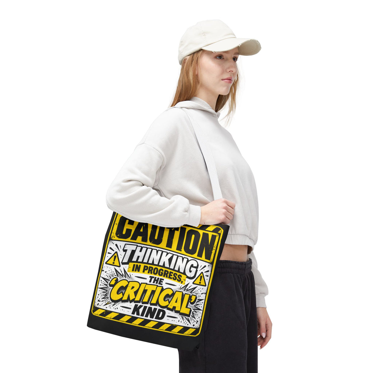Caution Thinking in Progress Critical Kind Tote Bag