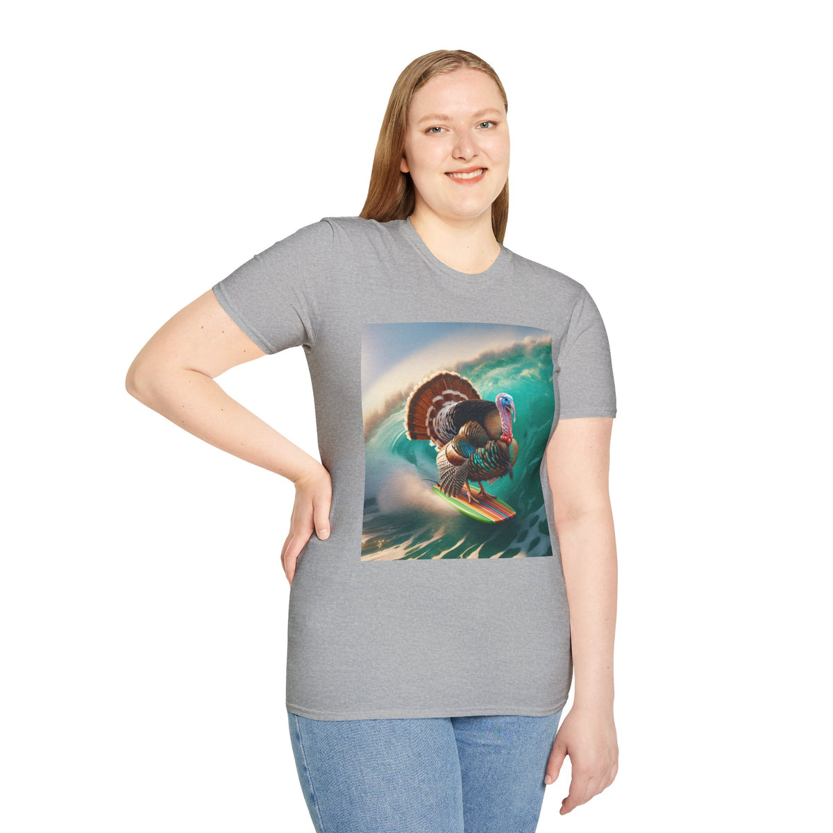 Majestic Surfing Turkey T-Shirt – Thanksgiving Wildlife Graphic Tee