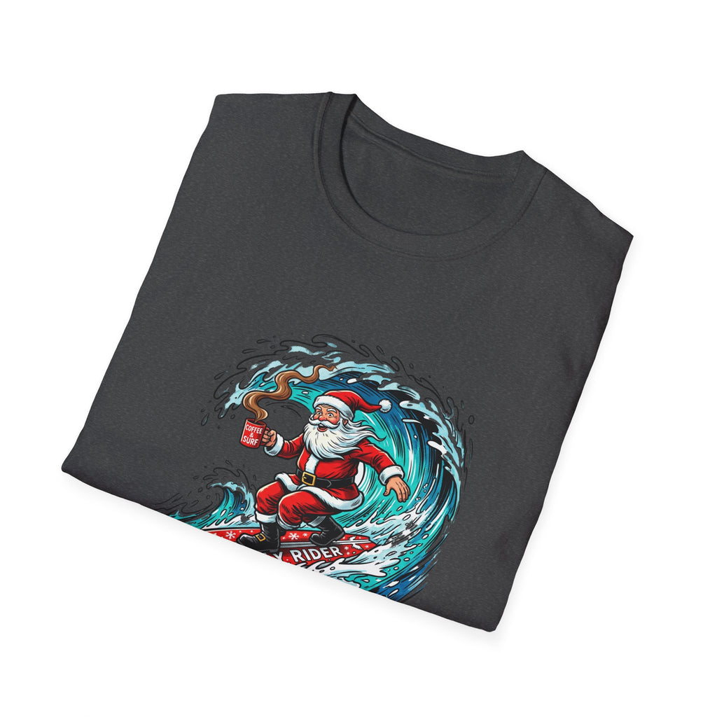 Santa Surfing T-Shirt — Surfing Santa Christmas Tee