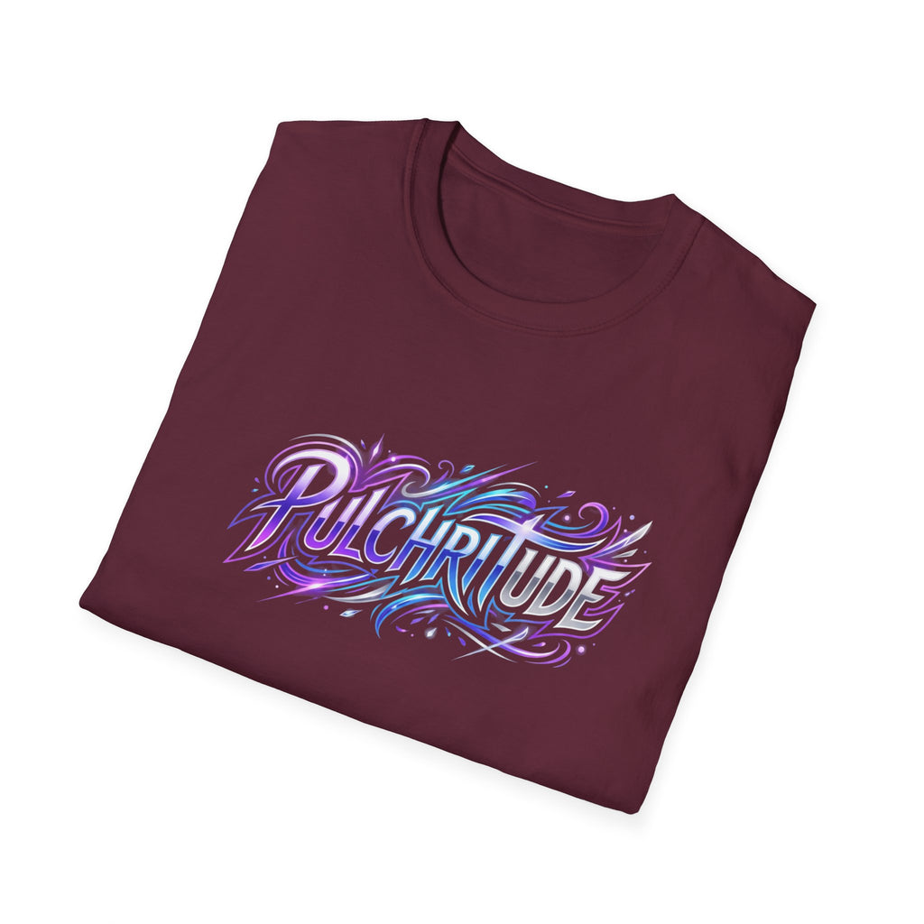 Pulchritude Script T-Shirt — Pastel Calligraphy Graphic Tee