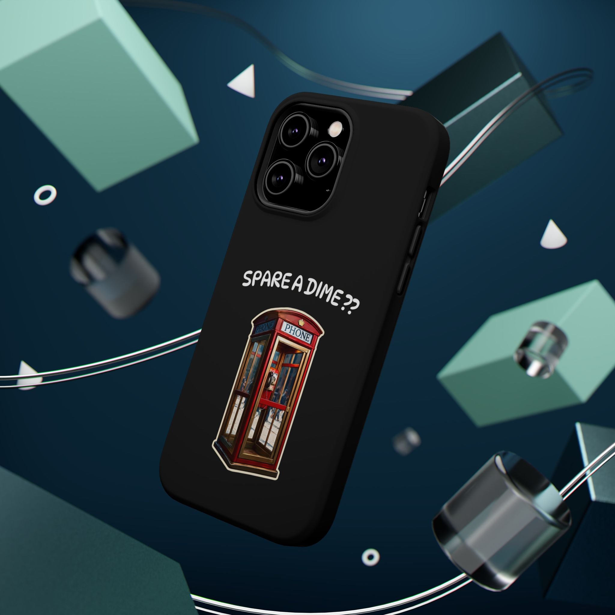 Phone Case — 'Spare a Dime?' Retro Phone Booth Magnetic Impact‑Resistant Case