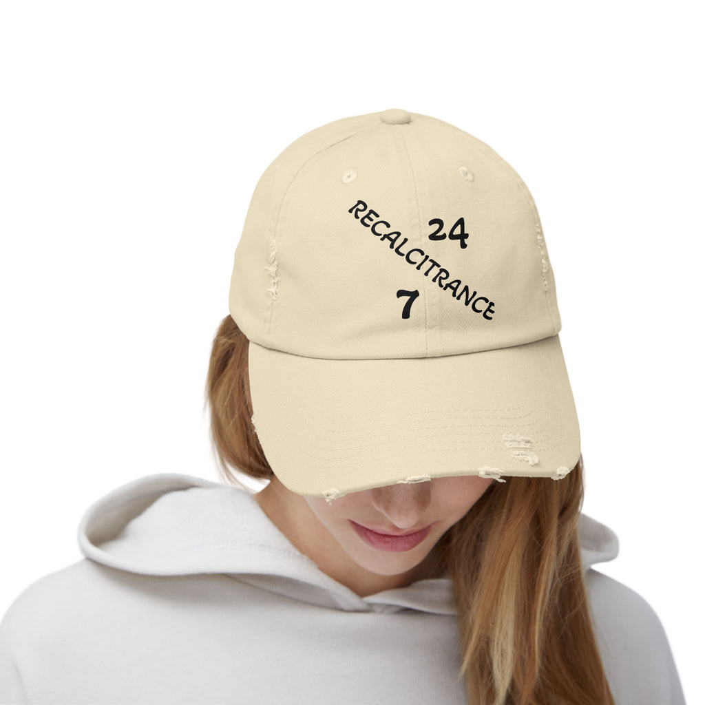 RECALCITRANCE (STUBBORN) Unisex Distressed Cap