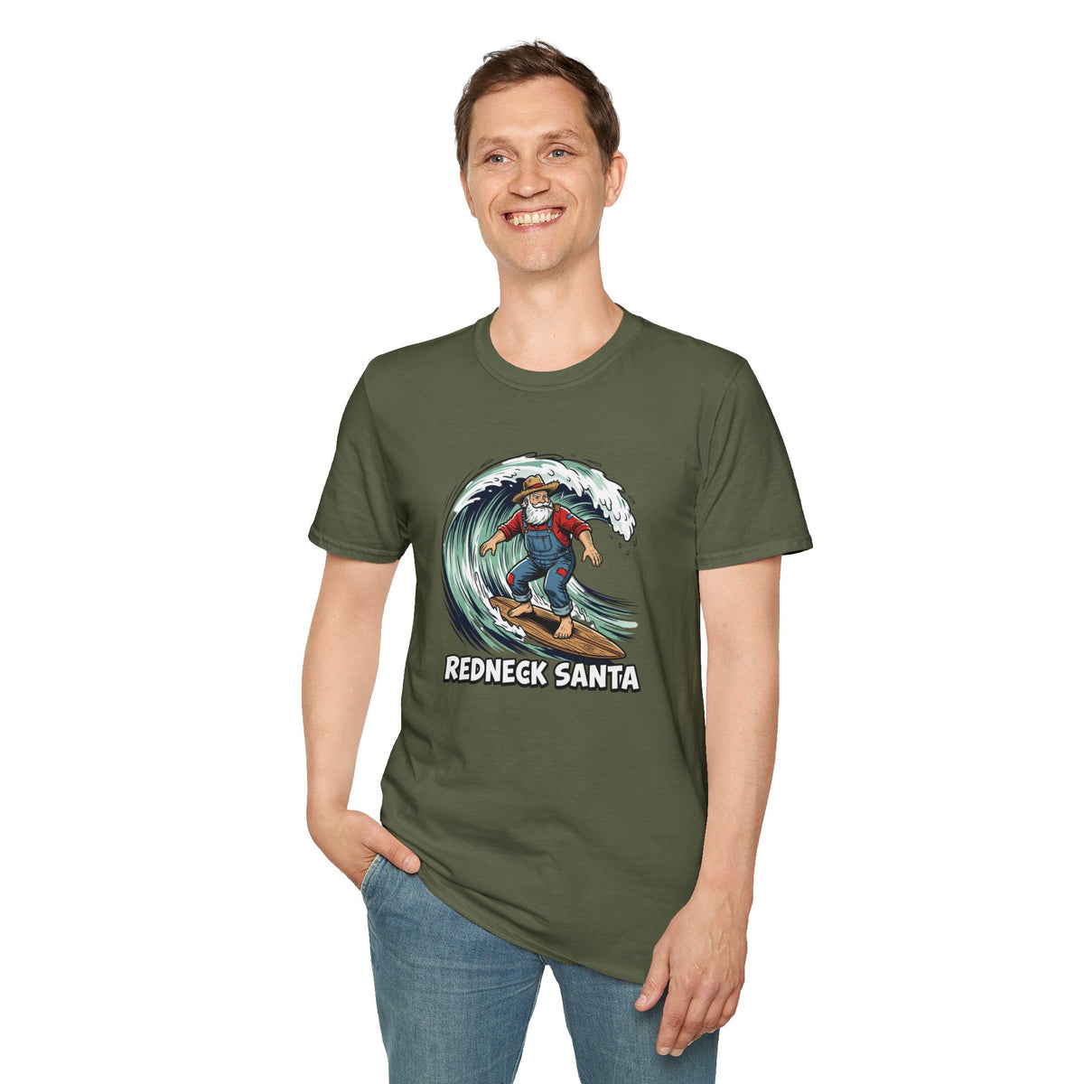 Redneck Santa T-Shirt — Surfing Santa Holiday Graphic Tee