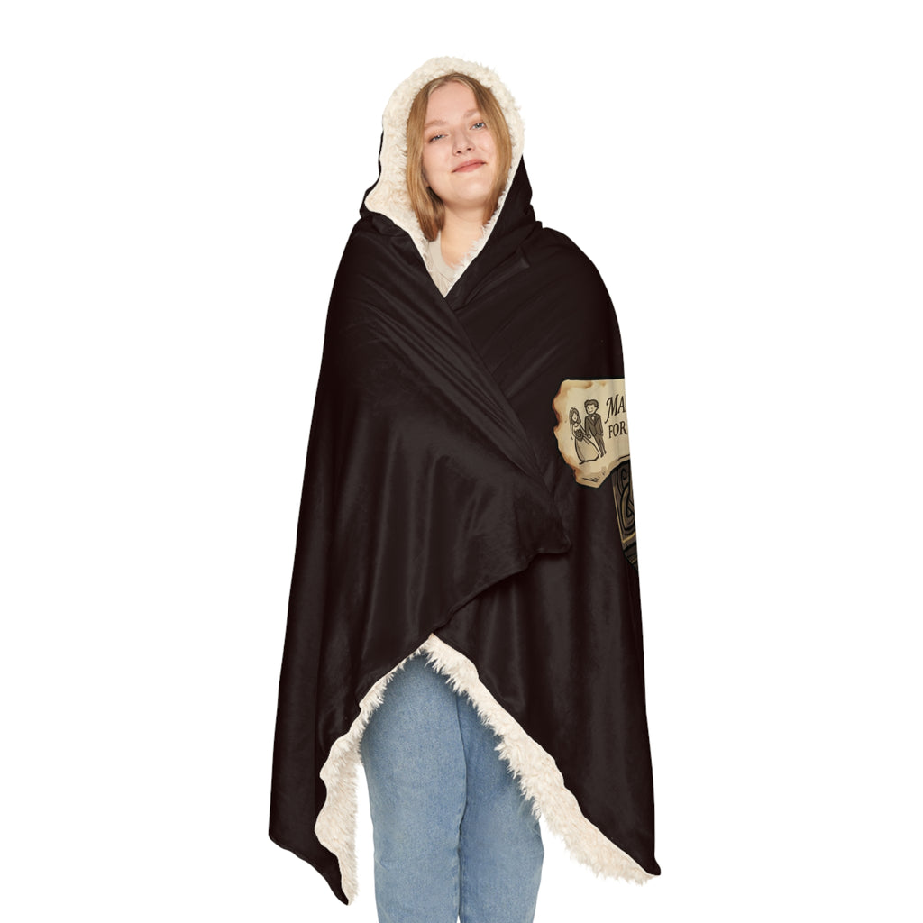 Hooded Blanket - "Marriage: Insurance or License?" Cozy Novelty Snuggle Throw