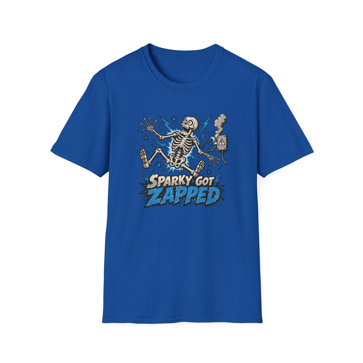 Sparky Got Zapped Skeleton Lightning T-Shirt