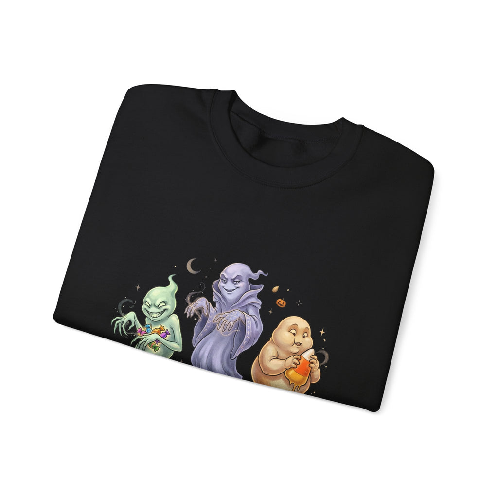 Three Quirky Ghosts Halloween Unisex Heavy Blend Crewneck Sweatshirt