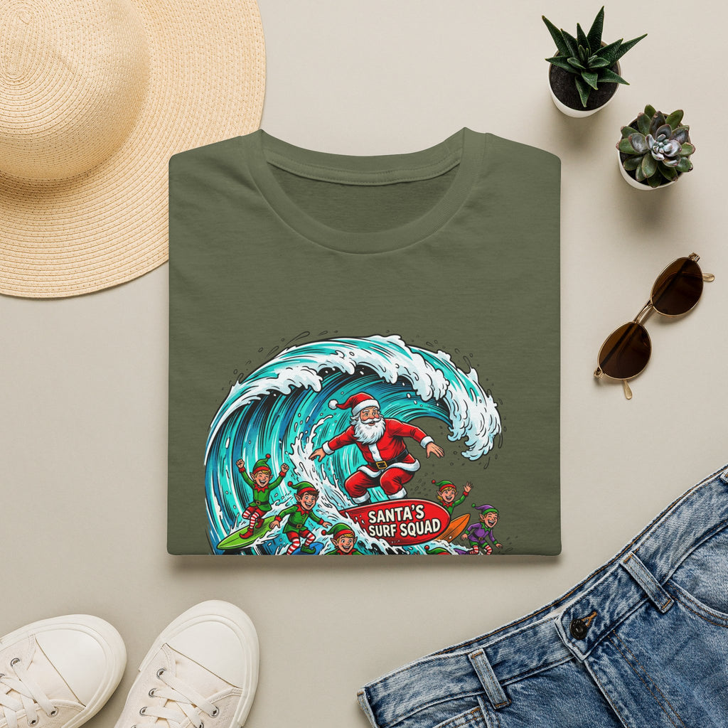 Santa’s Surf Christmas T-Shirt – Tropical Holiday Gift