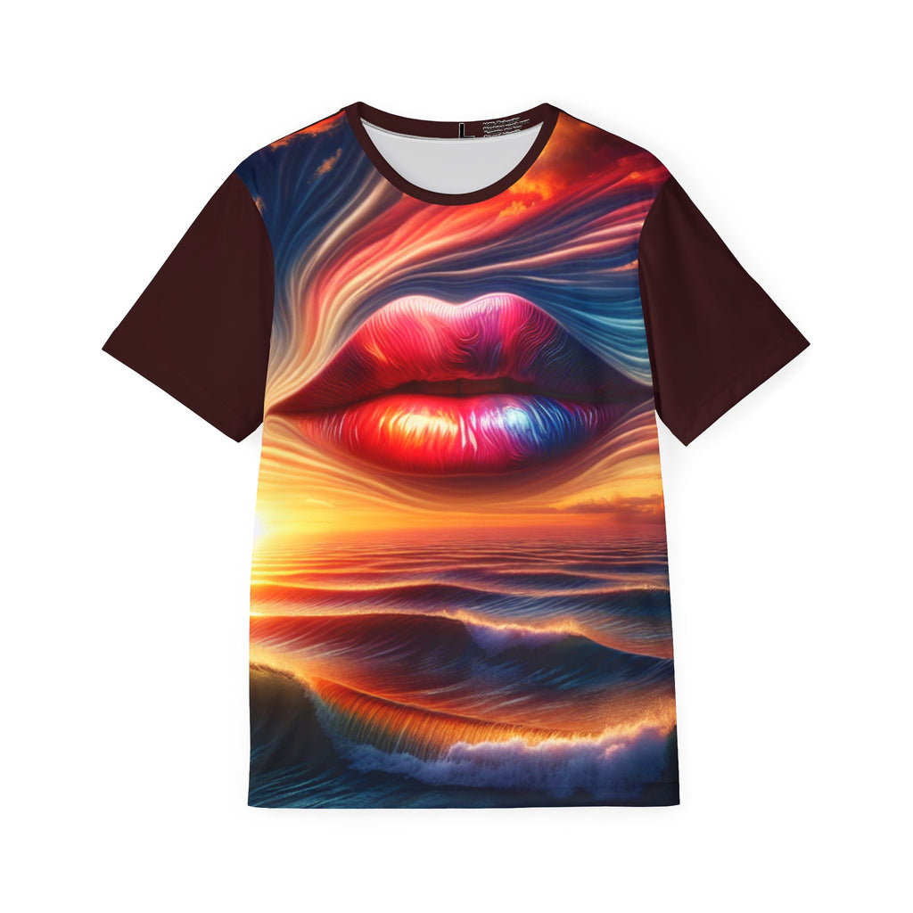 Men's All-Over Print Jersey — Vibrant Sunset Lips Graphic Sports Tee