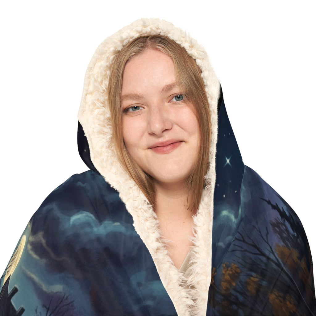 Halloween Pumpkin Field Snuggle Blanket – Hooded Cozy Throw for Fall & Spooky Season