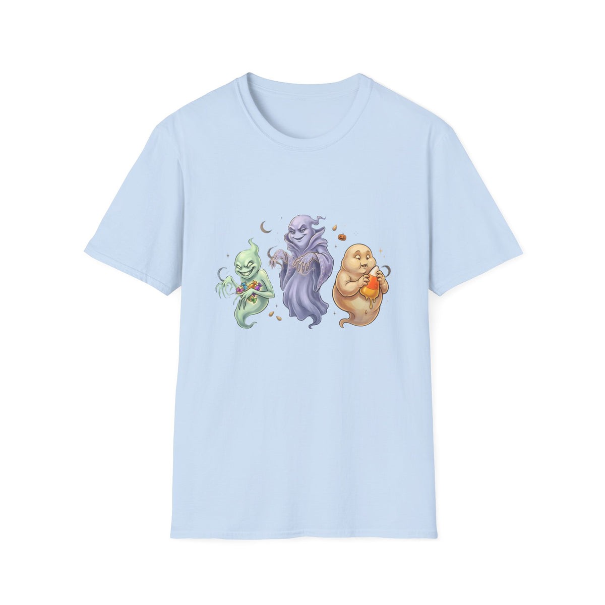 Three Quirky Ghosts Halloween Unisex Softstyle T-Shirt