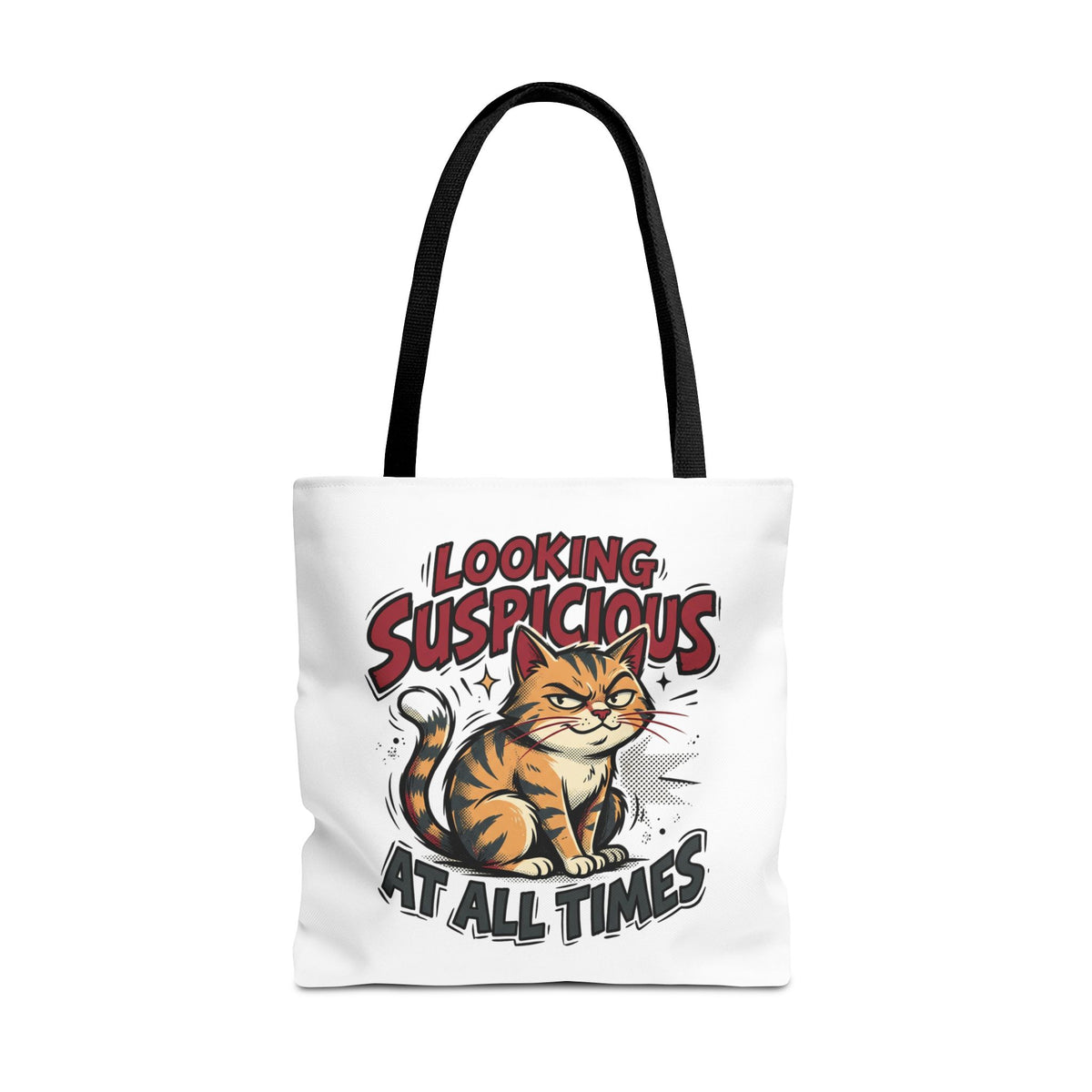 Looking Suspicious Cat Tote Bag - Funny Cat Lover Canvas Shopper