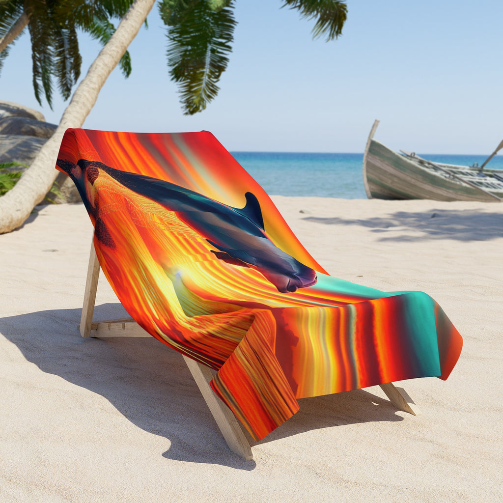 Dolphin Sunset Beach Towel