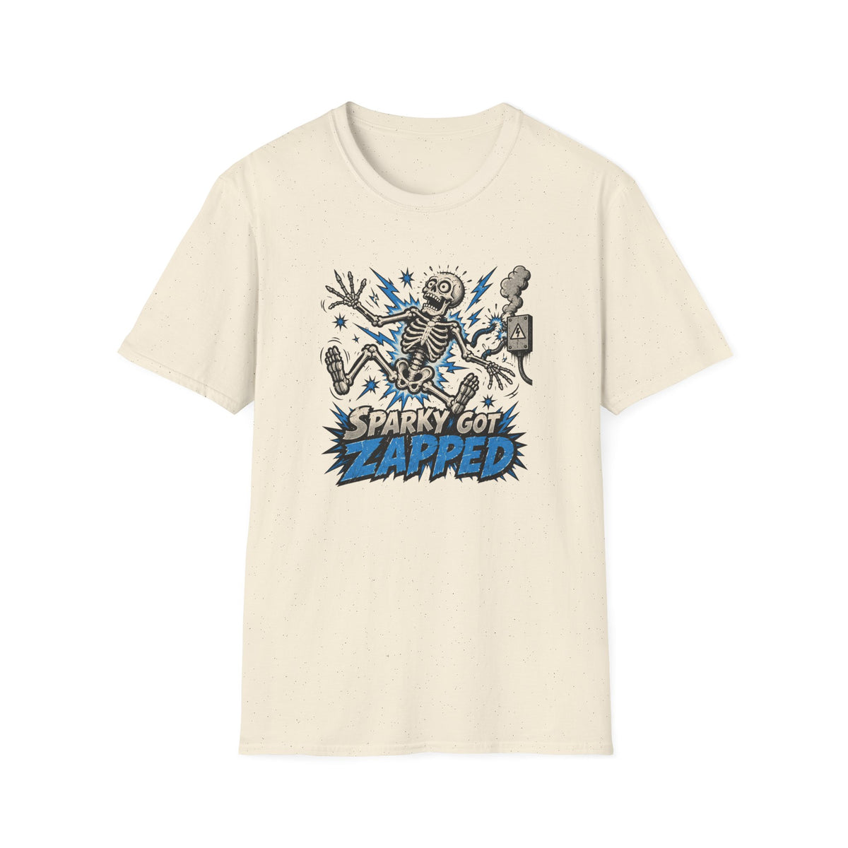 Sparky Got Zapped Skeleton Lightning T-Shirt