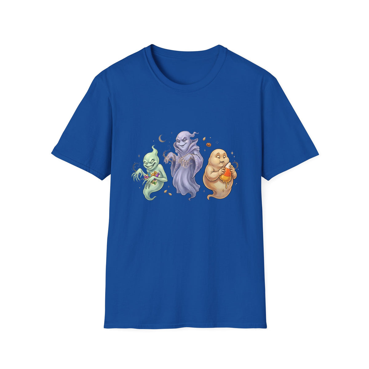 Three Quirky Ghosts Halloween Unisex Softstyle T-Shirt
