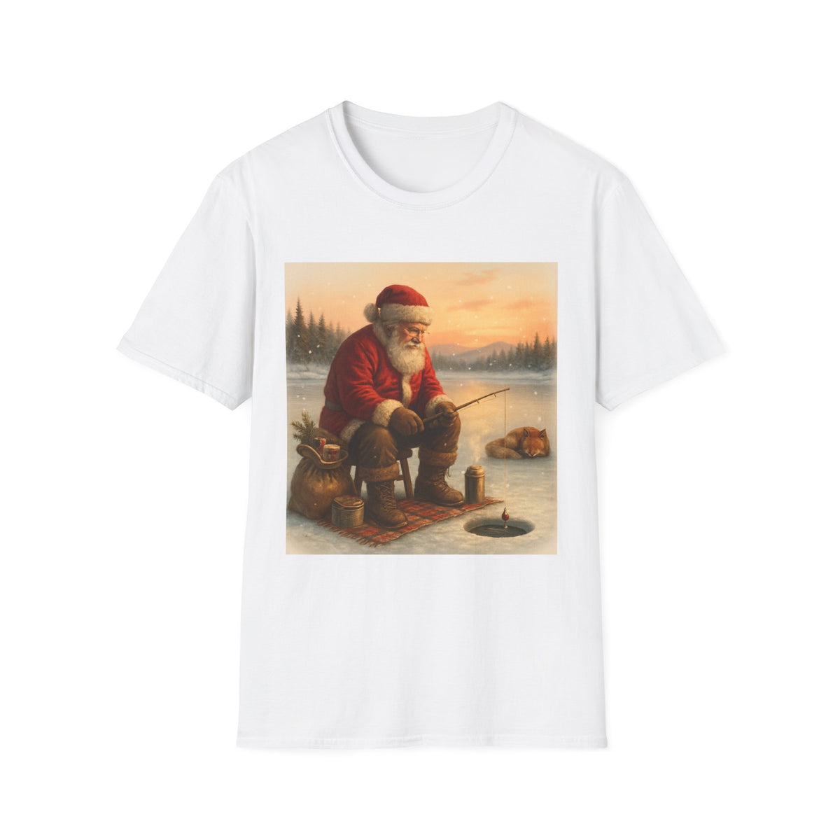 Santa Fishing Christmas T-Shirt