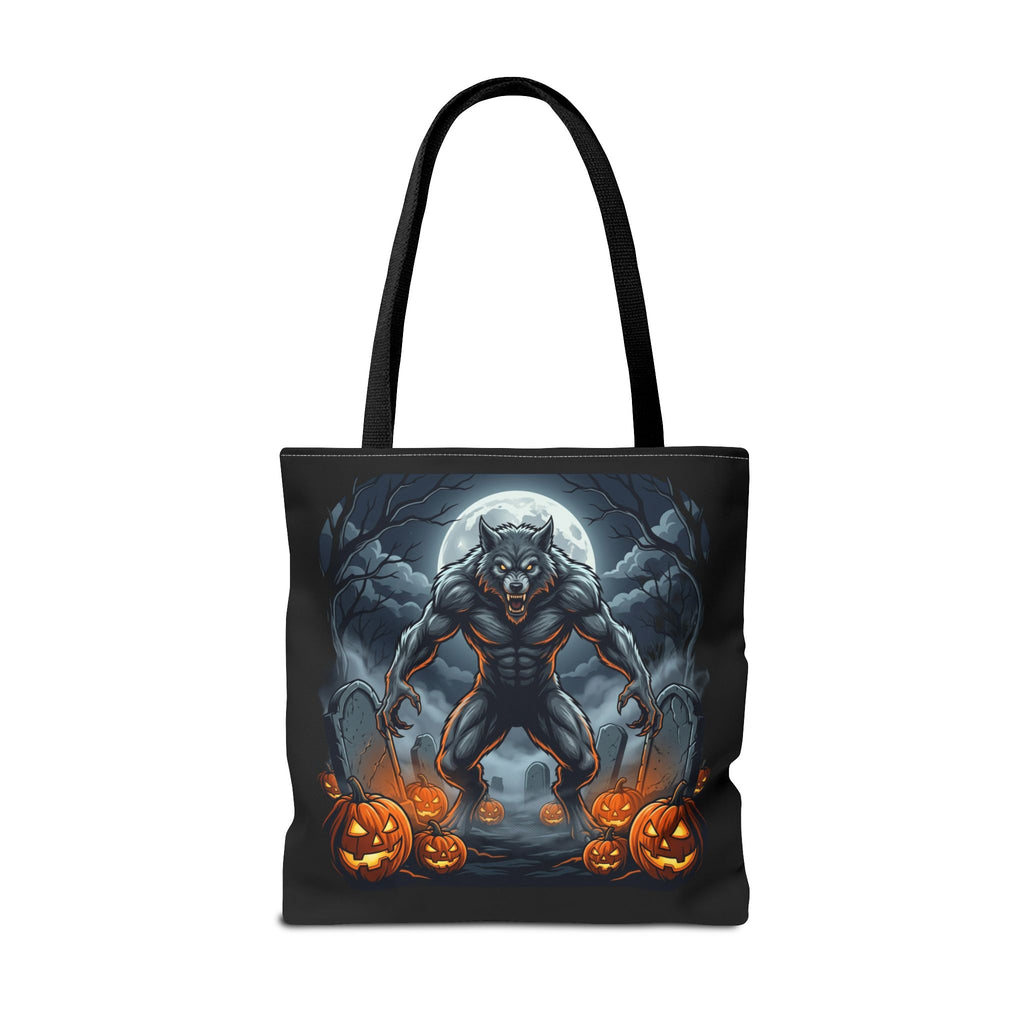 Werewolf Halloween Tote Bag — Full Moon Pumpkin Horror AOP Tote