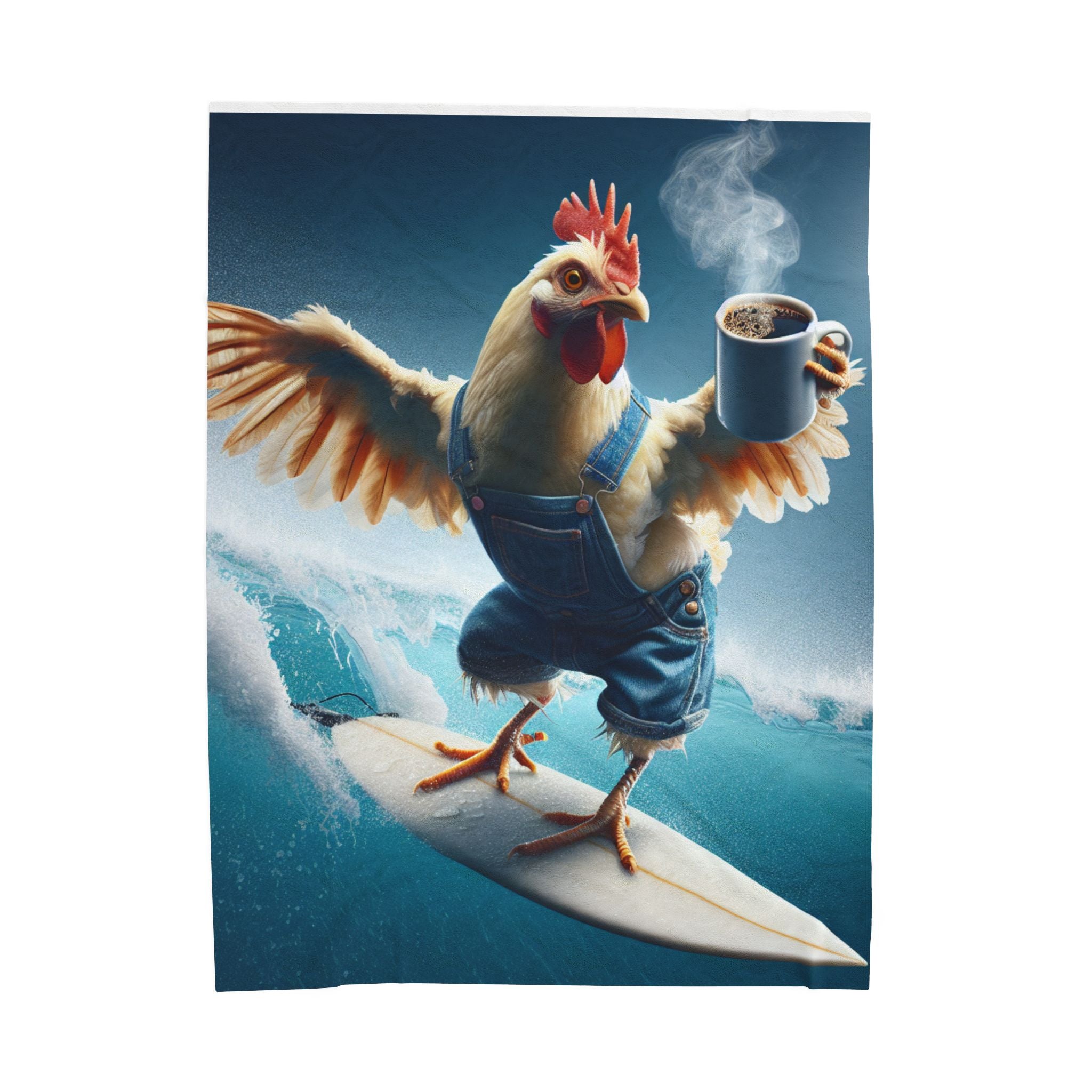 Velveteen Plush Blanket - Rooster Surfing