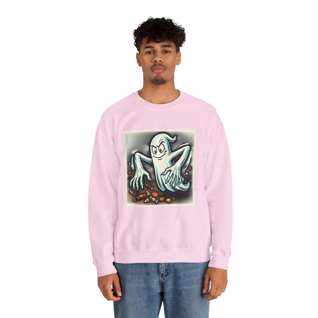 Vintage Candy Ghost Halloween Crewneck Sweatshirt