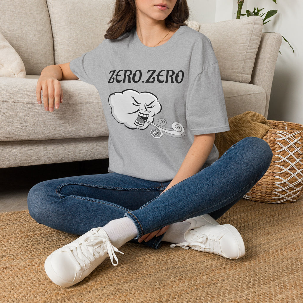 Zero. Zero Wind Cloud Graphic T-Shirt — Funny Retro Weather Illustration Tee