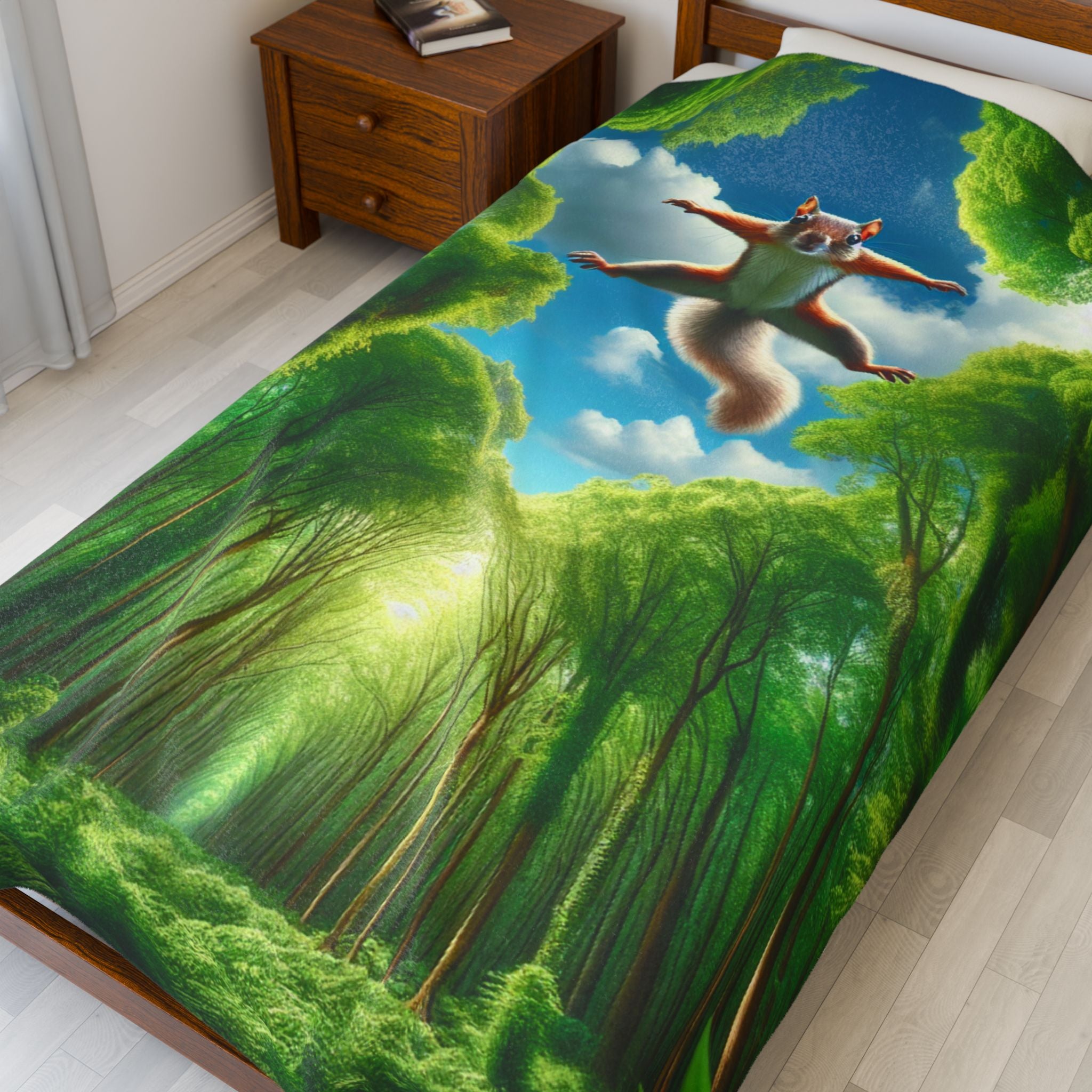 Velveteen Plush Blanket - Flying Squirrel