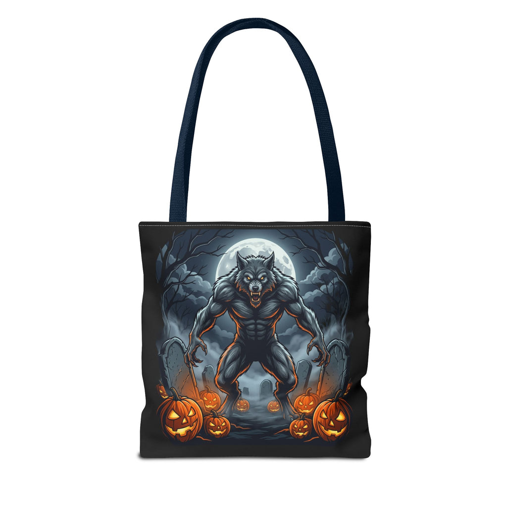 Werewolf Halloween Tote Bag — Full Moon Pumpkin Horror AOP Tote