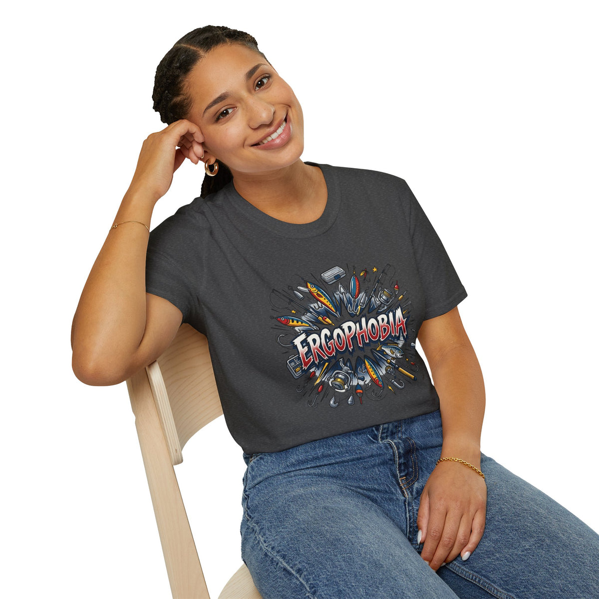 Ergophobia Comic Burst T-Shirt — Funny Anxiety Awareness Tee