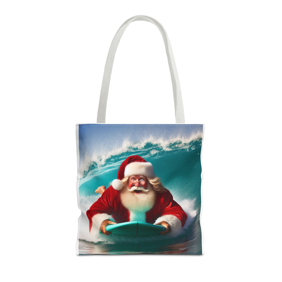 Christmas Surfing Santa Tote Bag – Festive Beach Holiday Shopper