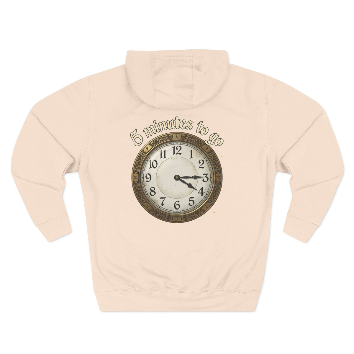 5 Minutes to Go Vintage Clock Graphic Hoodie