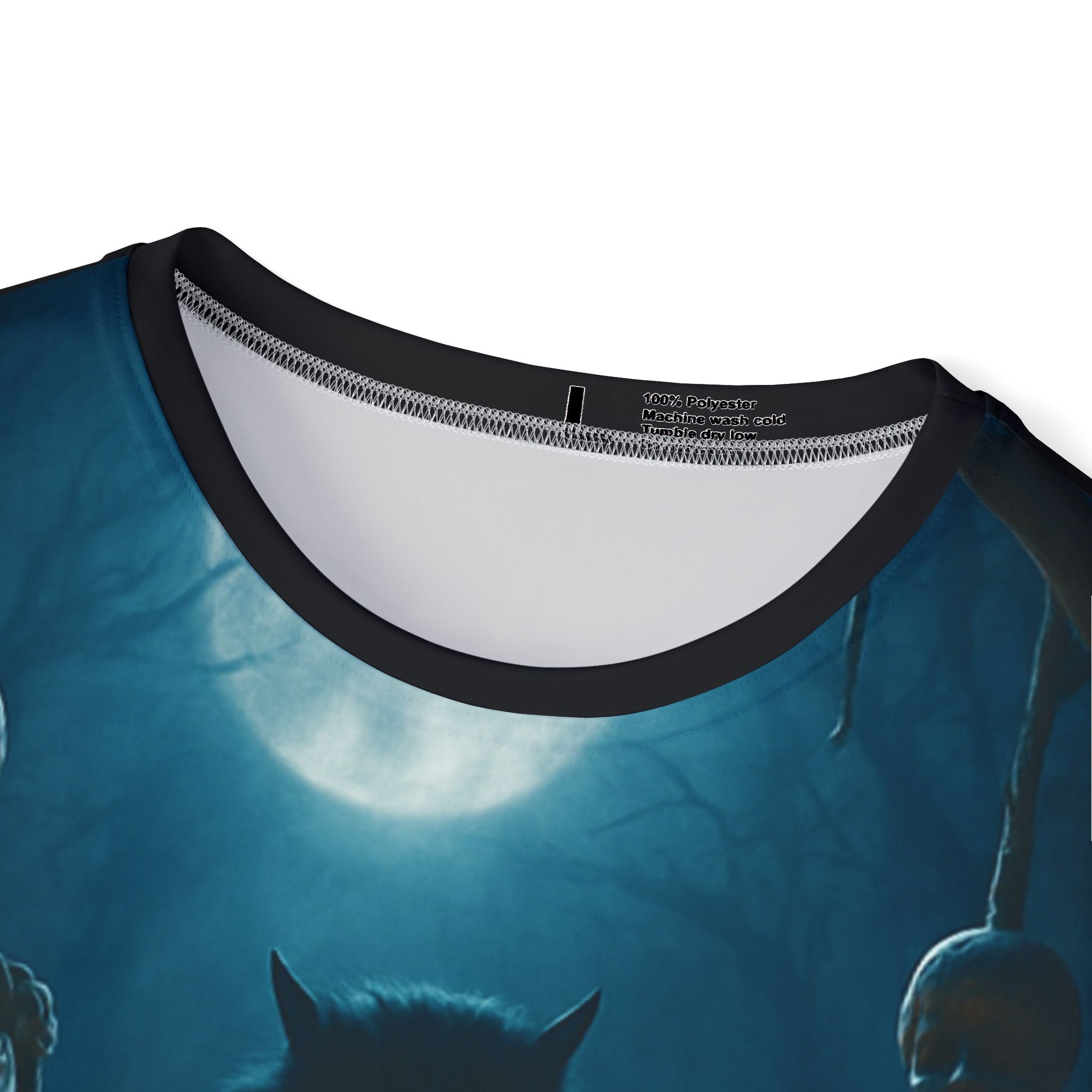 Men's Halloween Monster Jersey — Full‑Print Skeleton & Werewolf Night Tee