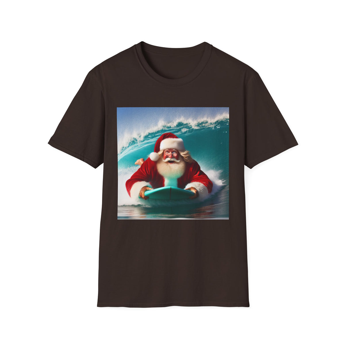 Surfing Santa T-Shirt — Funny Christmas Surf Holiday Tee
