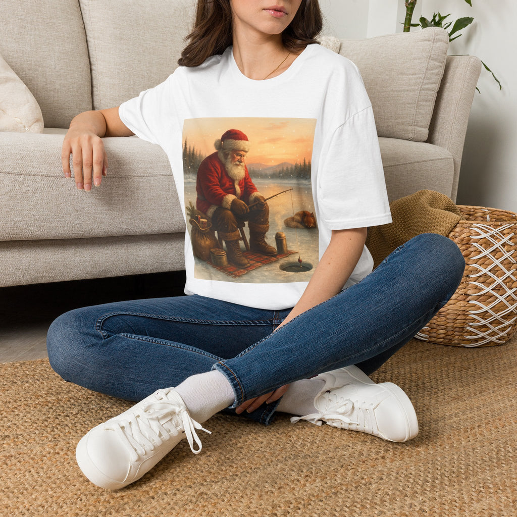 Santa Fishing Christmas T-Shirt