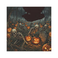 Halloween Skeleton Graveyard Car Magnet — Spooky Pumpkin & Tombstone Design