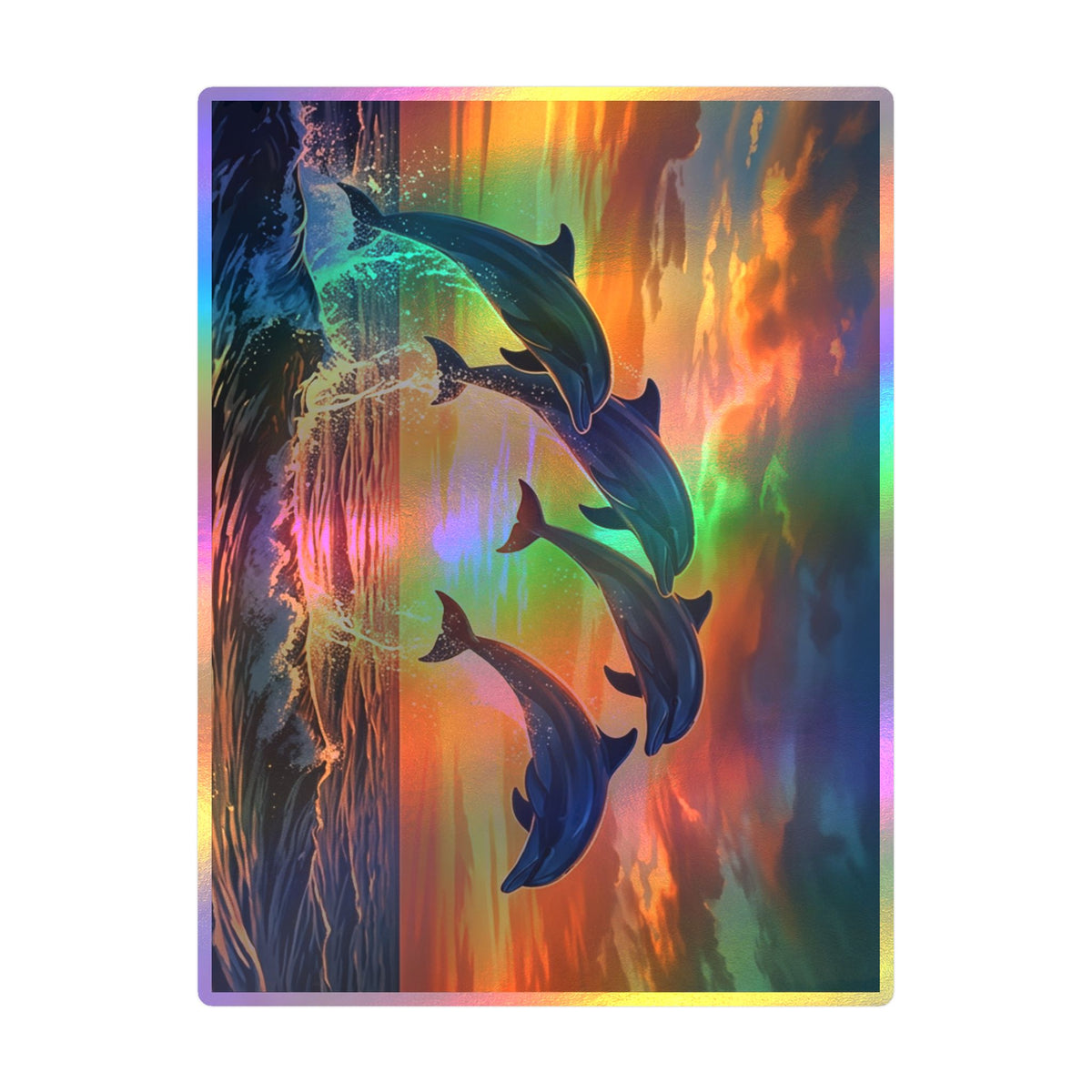 Dolphin Sunset Kiss-Cut Vinyl Decal