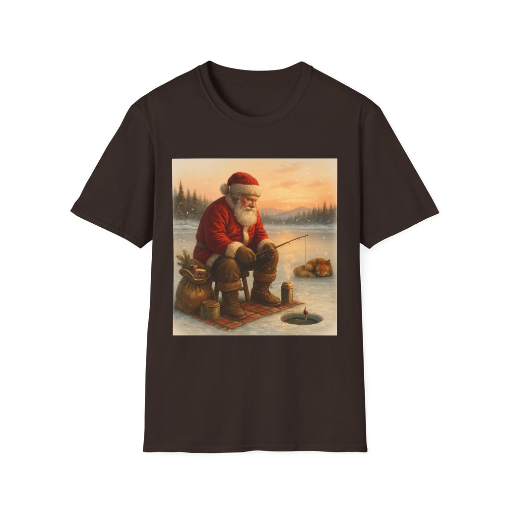 Santa Fishing Christmas T-Shirt