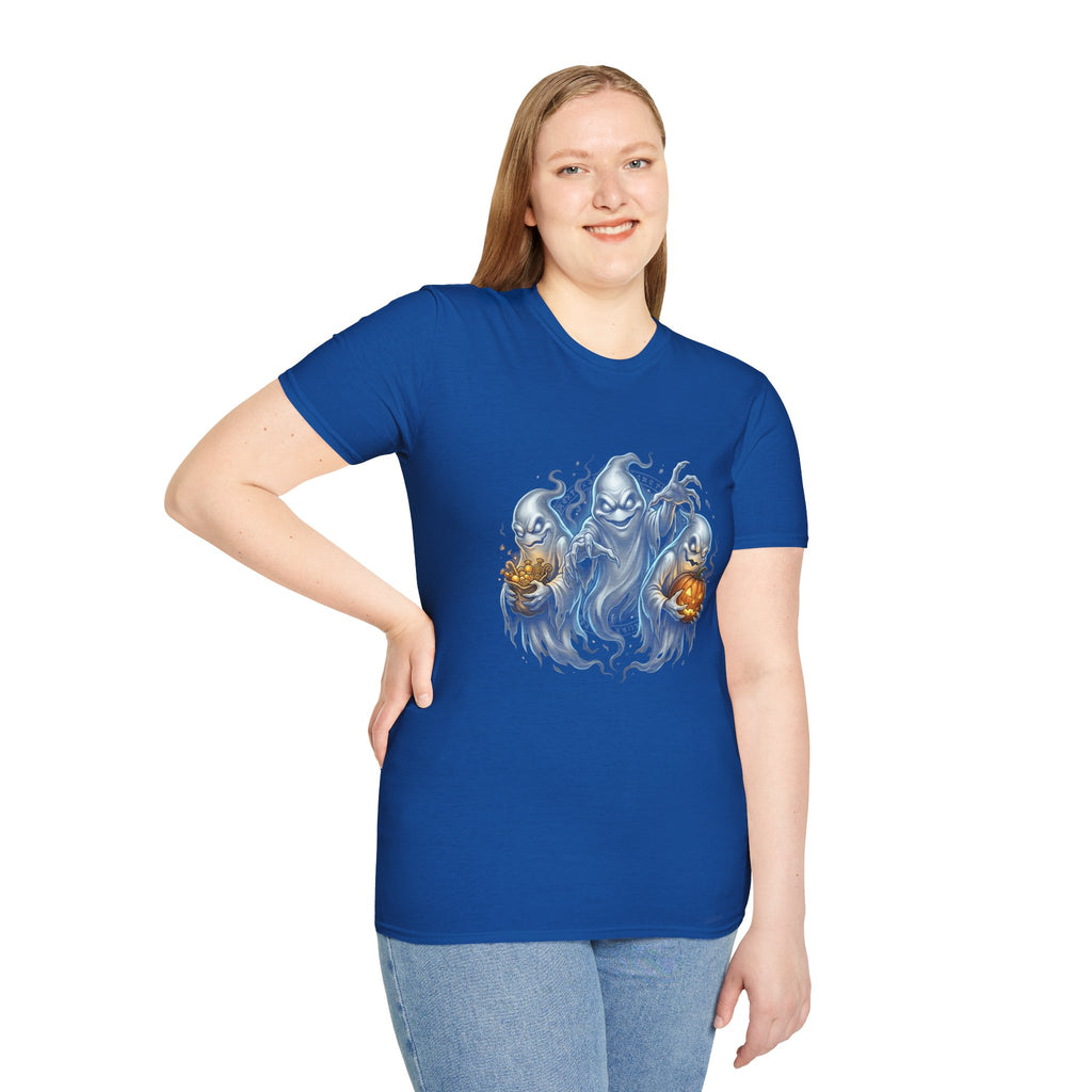 Three Menacing Ghosts Halloween Unisex Softstyle T-Shirt