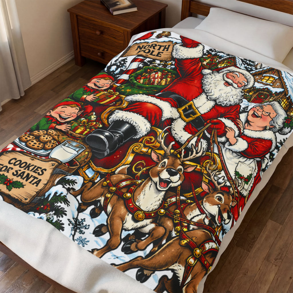 Santa Claus Christmas Velveteen Plush Blanket