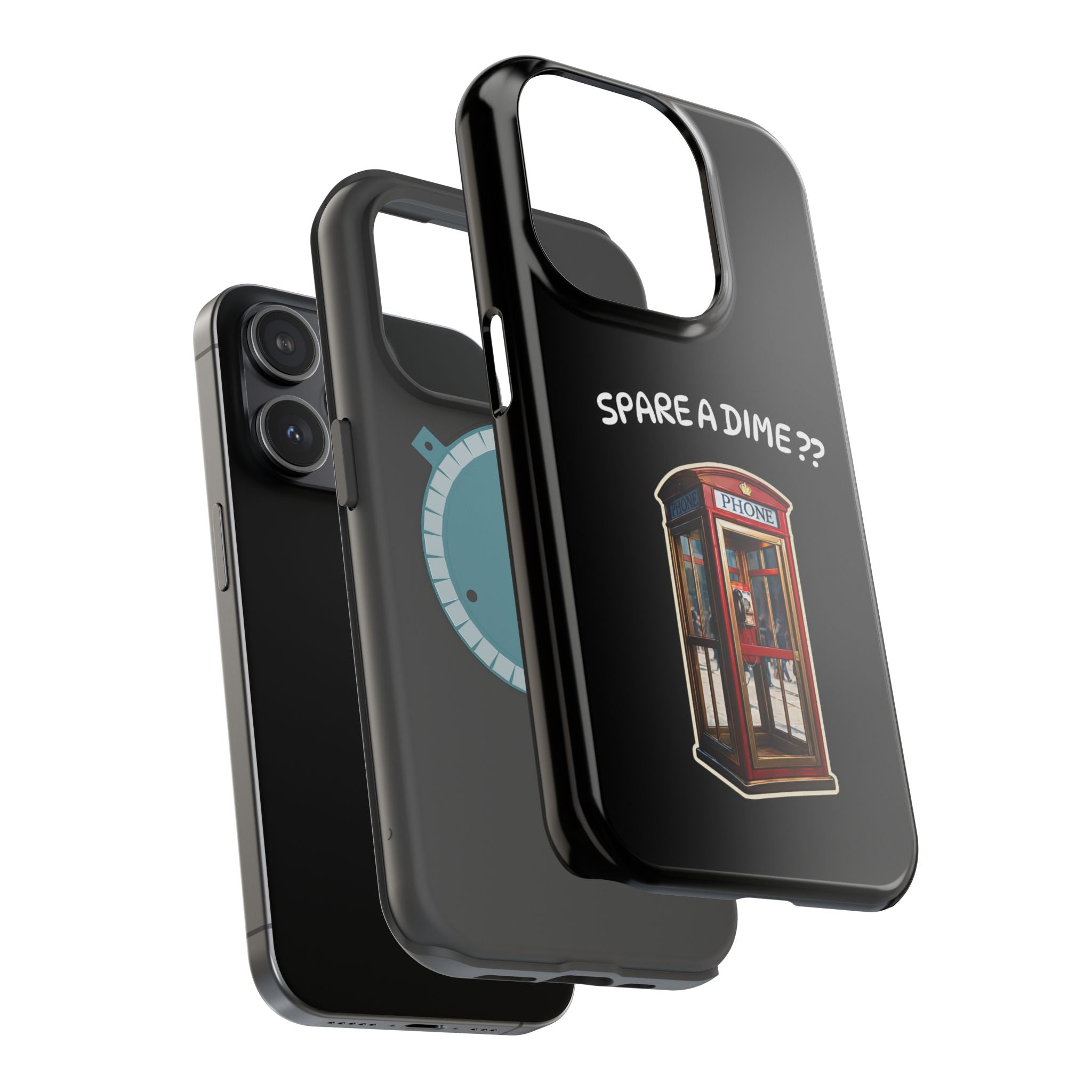 Phone Case — 'Spare a Dime?' Retro Phone Booth Magnetic Impact‑Resistant Case
