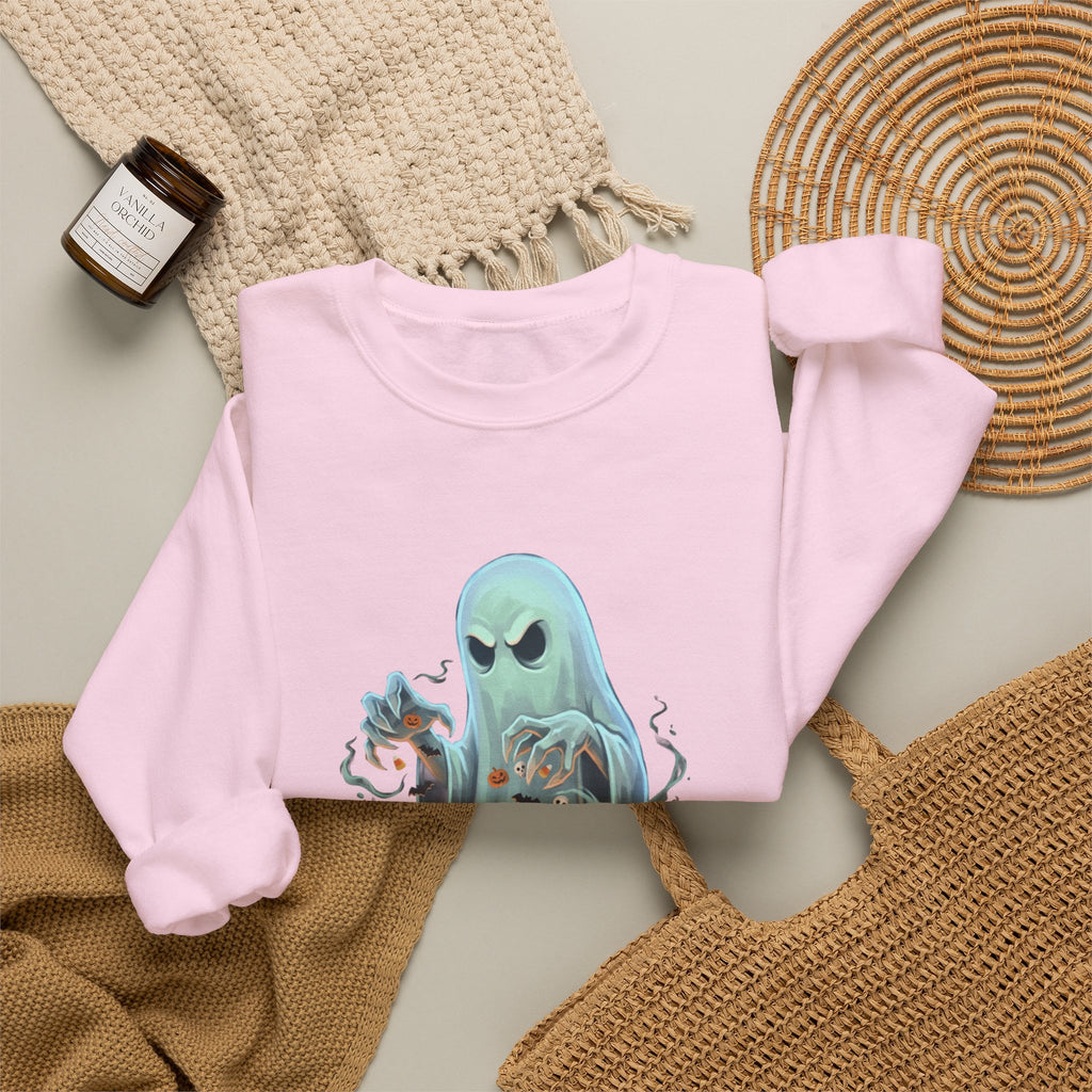 Grumpy Ghost Halloween Crewneck Sweatshirt