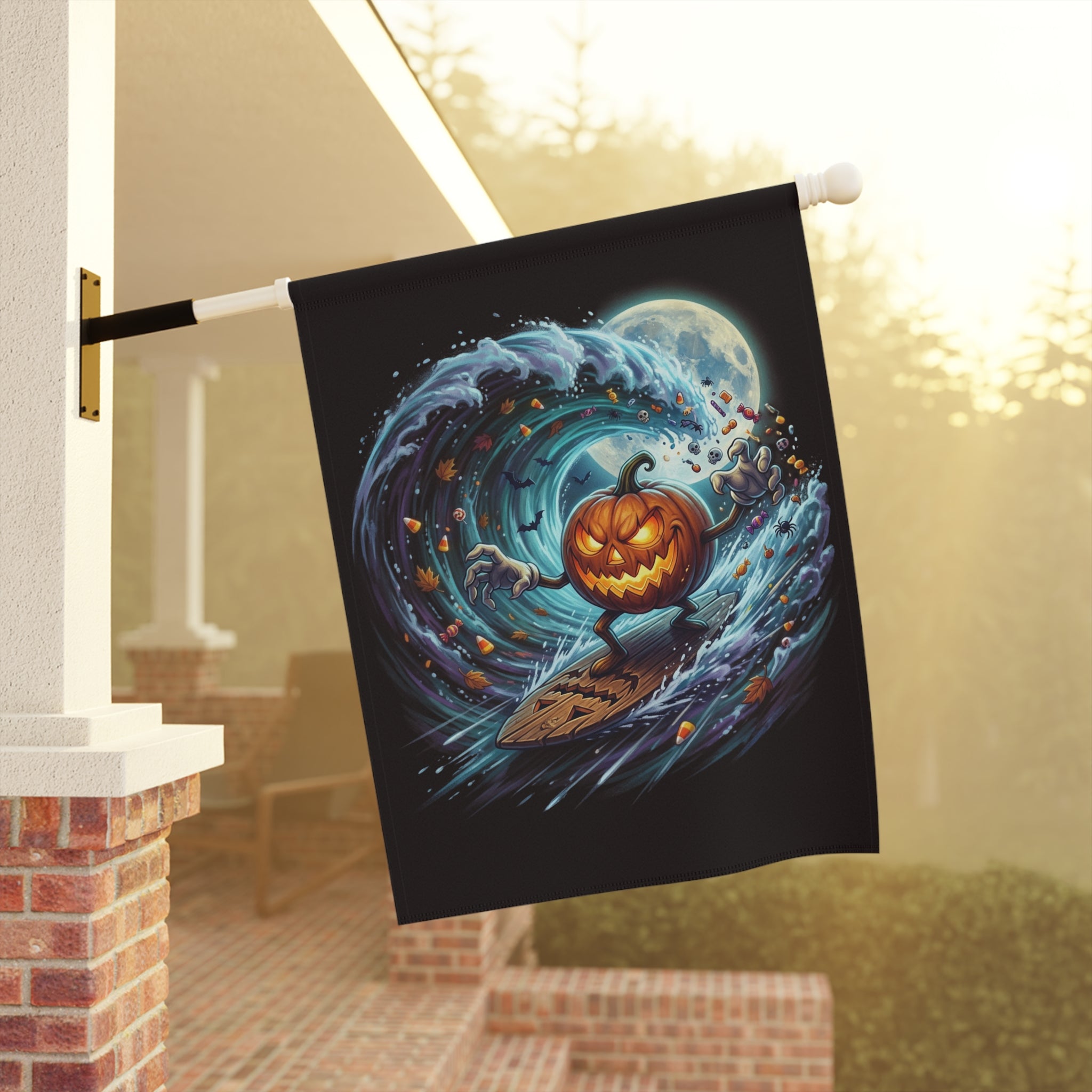 SURFING PUMPKIN Garden & House Banner