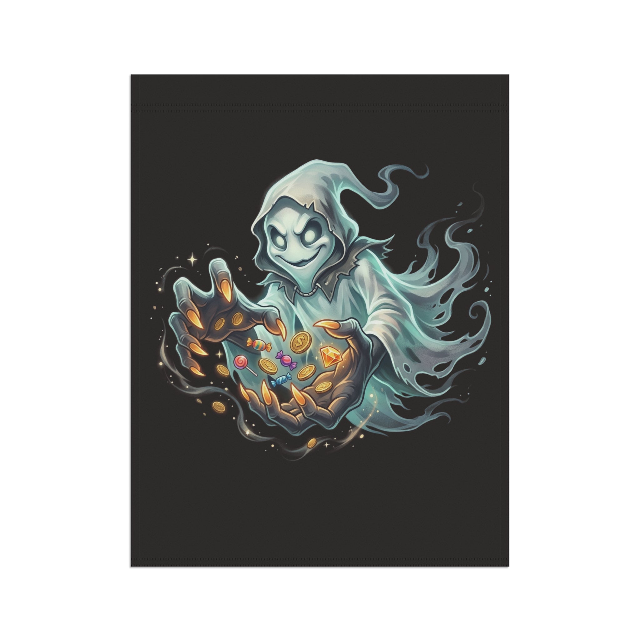 Teal Specter Halloween Garden & House Banner