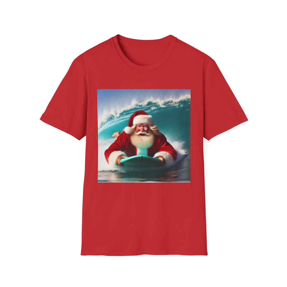 Surfing Santa T-Shirt — Funny Christmas Surf Holiday Tee