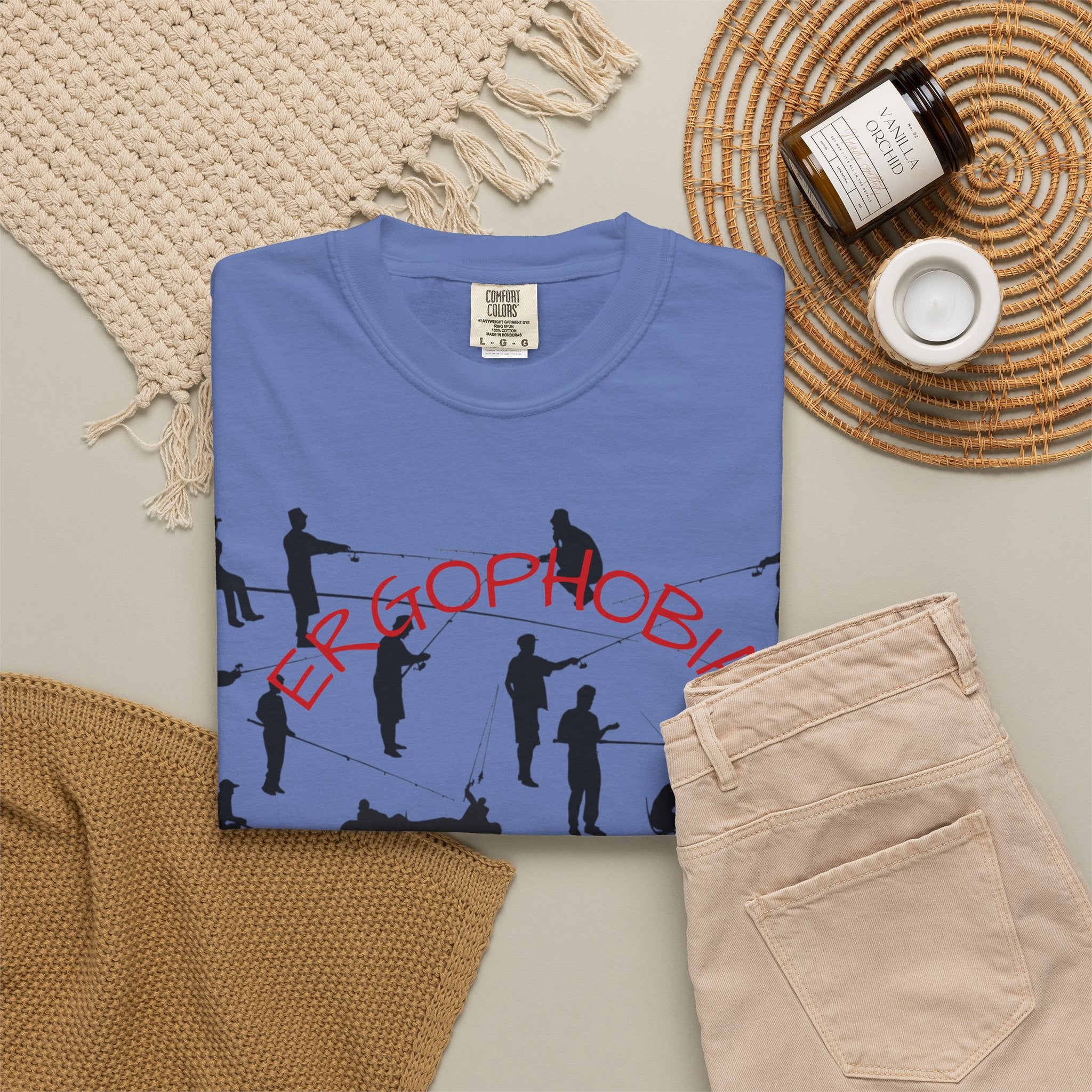 Different Styles of Fishing Garment-Dyed T-Shirt