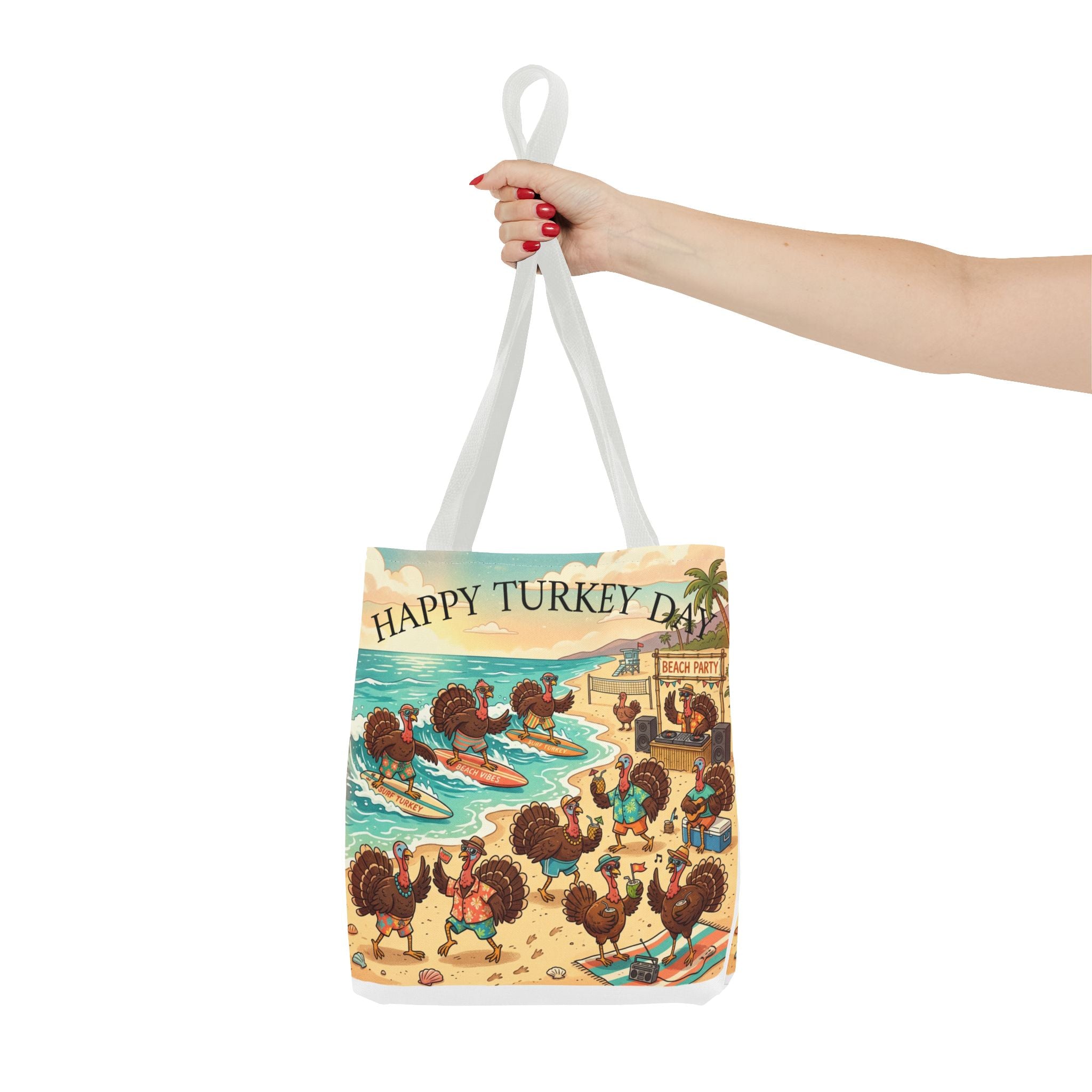 Turkeys Beach Tote Bag – Funny Thanksgiving Summer Beach Tote