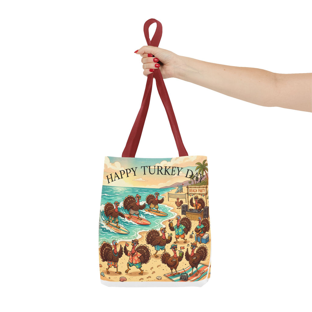 Turkeys Beach Tote Bag – Funny Thanksgiving Summer Beach Tote