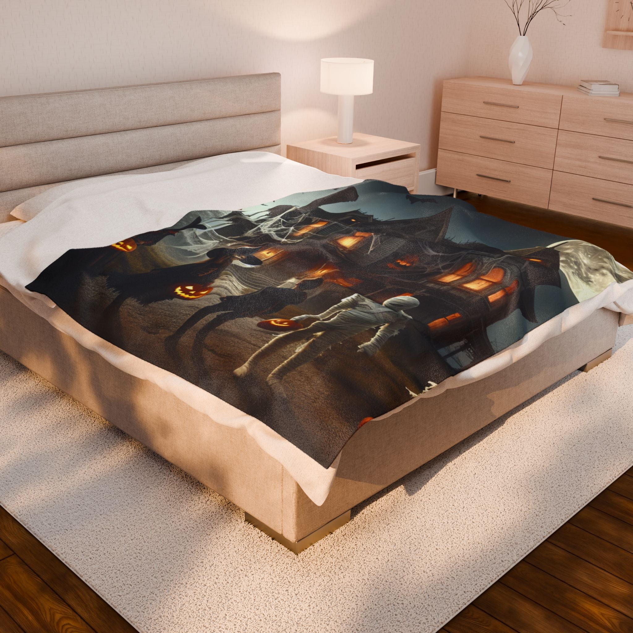 Halloween Night Velveteen Plush Blanket
