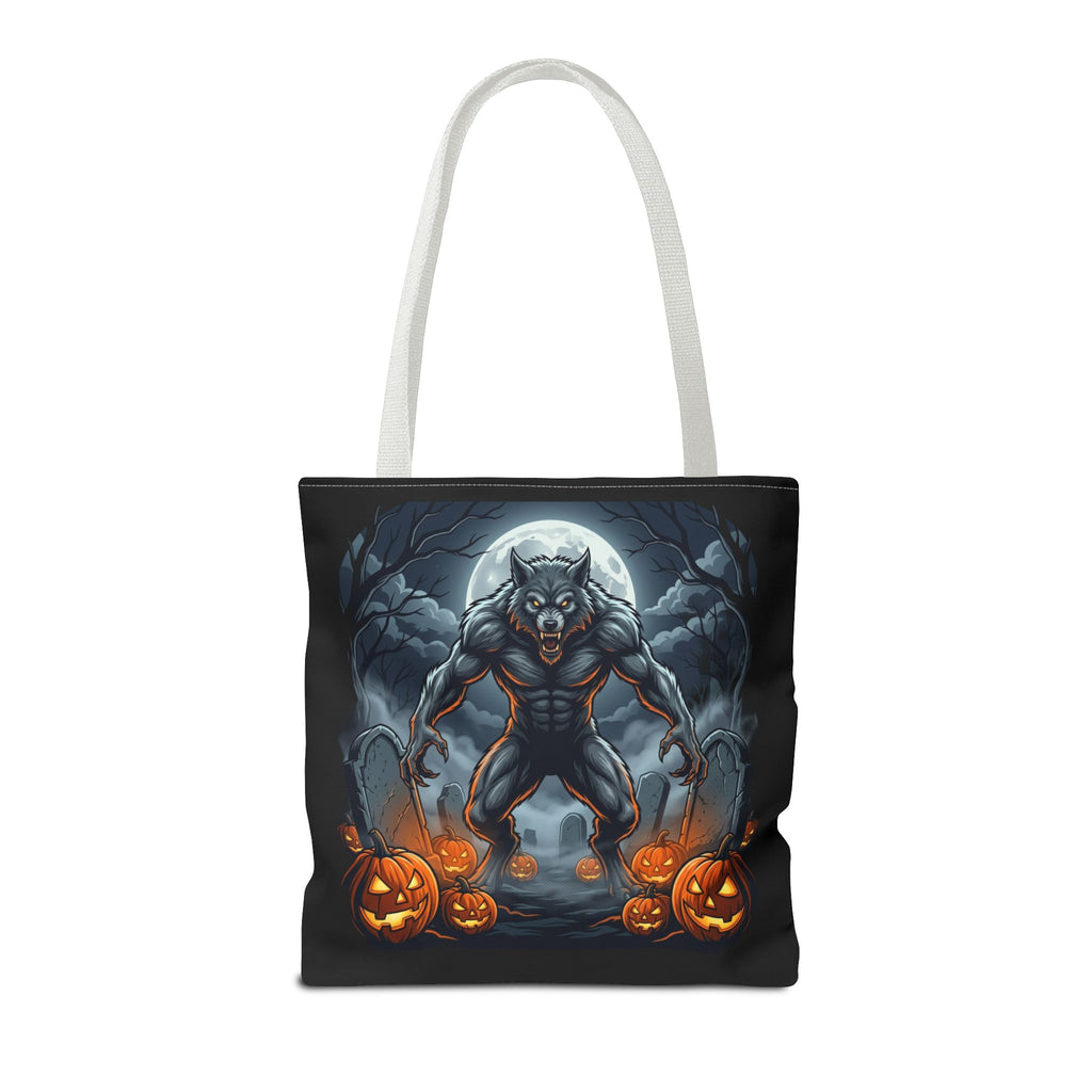 Werewolf Halloween Tote Bag — Full Moon Pumpkin Horror AOP Tote