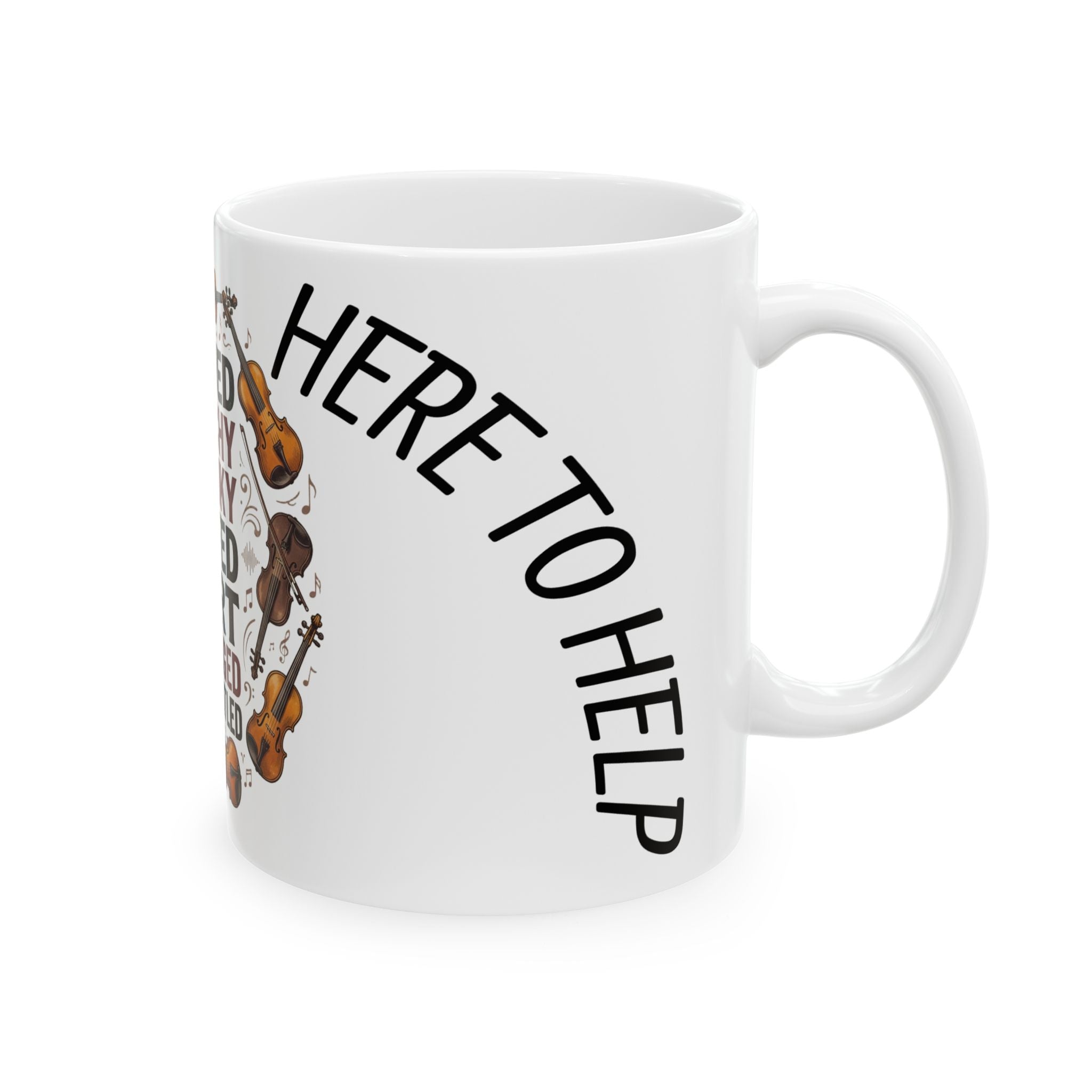 Funny Violinist Mug — 'Piqued, Touchy, Cranky, Miffed, Hurt' Musician Coffee Cup