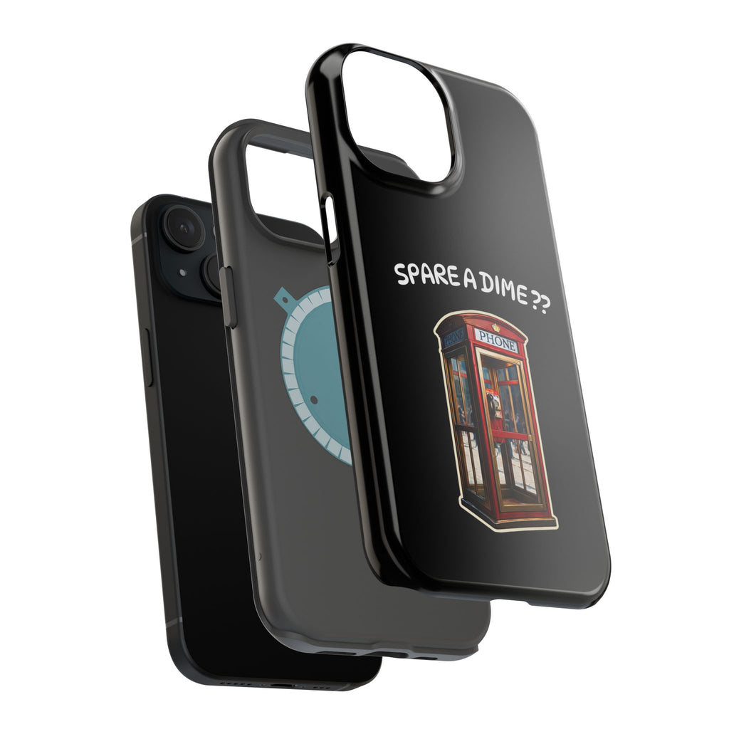 Phone Case — 'Spare a Dime?' Retro Phone Booth Magnetic Impact‑Resistant Case