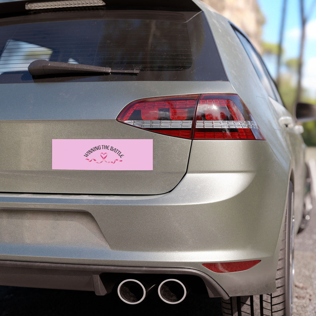 Winning the Battle Pink Ribbon Car Magnet — Breast Cancer Awareness Car Magnet
