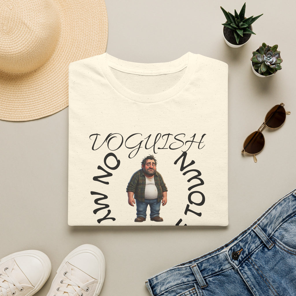 T-Shirt — 'Voguish' Funny Character Tee: 'I'm Not From This Side of Town' Casual Graphic Shirt